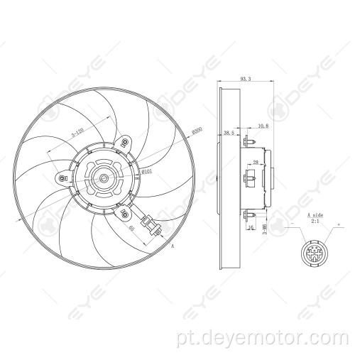 Ventilador de resfriamento do radiador para Caddy do painel Polo VW